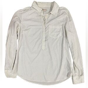 Merona Long Sleeve Polka Dot Half Button Down Size Large